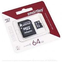 Карта памяти SMARTBUY (SB64GBSDCL10-01LE) MicroSDXC 64GB Class10 LE + адаптер