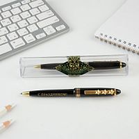 Ручка подарочная с фигурным клипом "23 февраля", пластик, синяя паста, 1.0 мм   7184305
