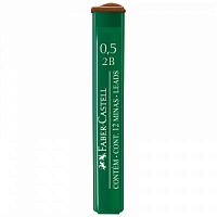 Грифели для механических карандашей Faber-Castell "Polymer", 12шт., 0,5мм, 2B