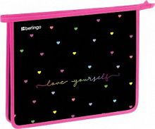 Папка для тетрадей 1 отделение, А5 Berlingo "Love Yourself", 240*205*40 мм, пластик, на молнии