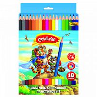 Набор цветн. каранд Creativiki 18 цв. шестигранные пластик