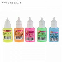 Краска по стеклу витражная Аппликация 20мл Луч микс*5цв Fluo флуоресцентный 2425278