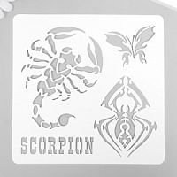Трафарет для татуировки "Скорпион" 15х15 см 7989868