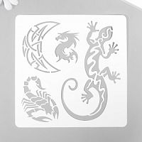 Трафарет для татуировки "Ящерица" 15х15 см 7989873